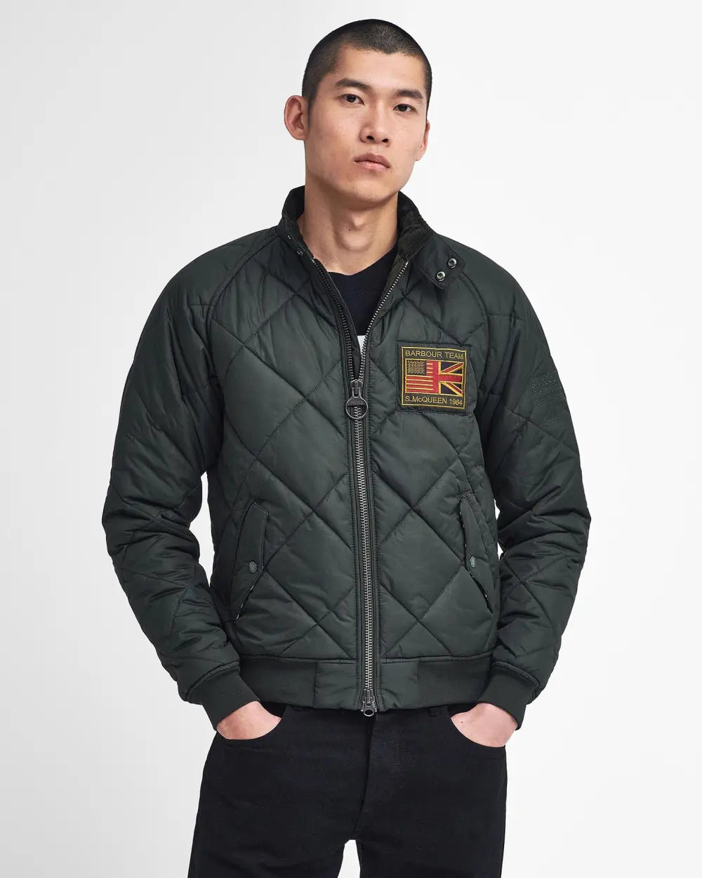 CAZADORA BOMBER GUATEADA BARBOUR INTERNATIONAL